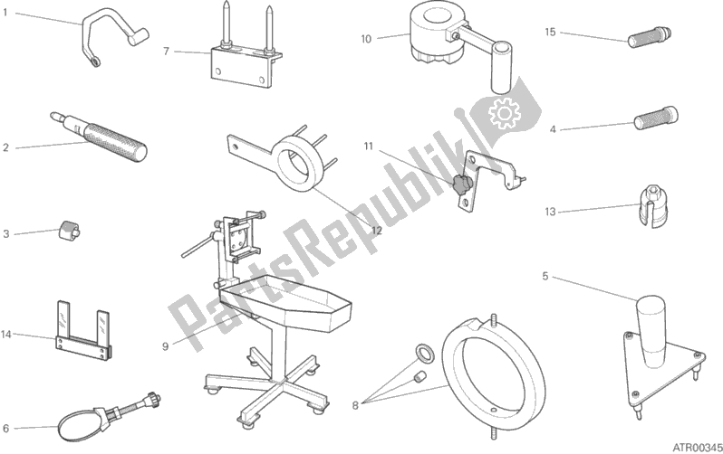 Toutes les pièces pour le 001 - Outils De Service D'atelier du Ducati Multistrada 1200 ABS Brasil 2018